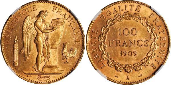 100 Франк Первая французская республика  (1792-1804) Золото 