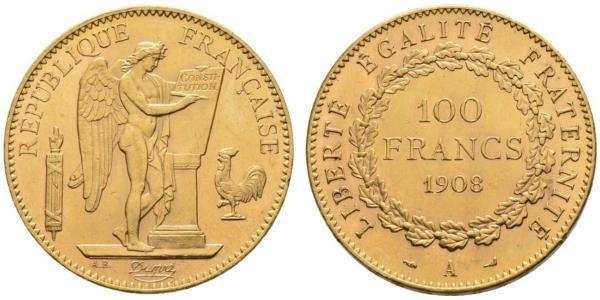 100 Франк Первая французская республика  (1792-1804) Золото 