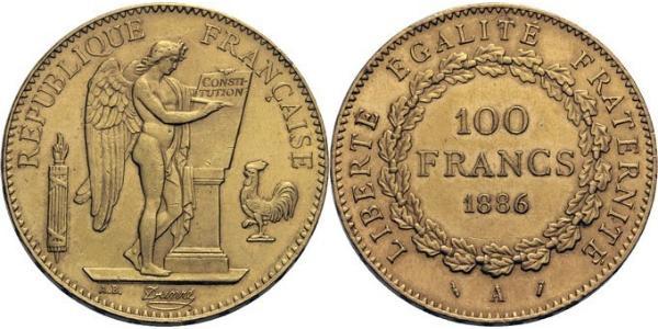 100 Франк Первая французская республика  (1792-1804) Золото 