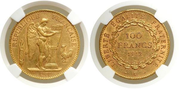 100 Франк Первая французская республика  (1792-1804) Золото 