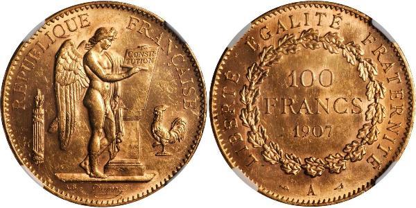 100 Франк Перша Французька республіка  (1792-1804) Золото 