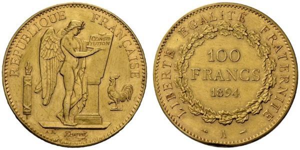 100 Франк Перша Французька республіка  (1792-1804) Золото 