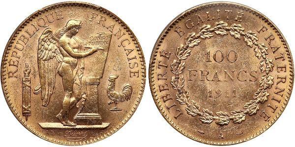100 Франк Перша Французька республіка  (1792-1804) Золото 