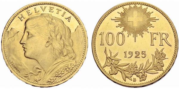 100 Франк Швейцарія Золото 