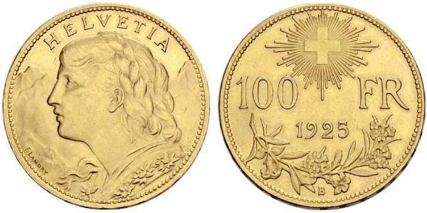 100 Франк Швейцарія Золото 