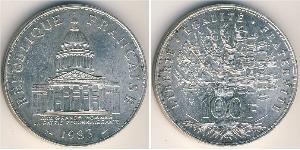 100 Франк Пятая французская республика (1958 - ) Серебро 
