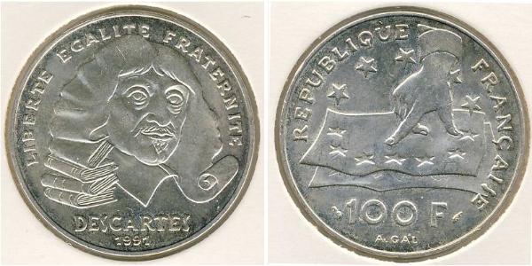 100 Франк Пятая французская республика (1958 - ) Серебро 