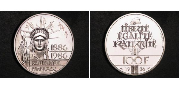 100 Франк Пятая французская республика (1958 - ) Серебро 