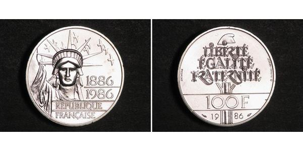 100 Франк Пятая французская республика (1958 - ) Серебро 