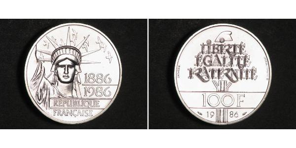 100 Франк Пятая французская республика (1958 - ) Серебро 