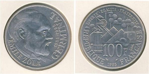 100 Франк Пятая французская республика (1958 - ) Серебро 