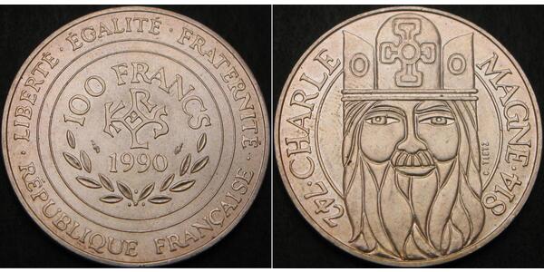 100 Франк French Fifth Republic (1958 - ) Срібло 