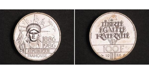 100 Франк French Fifth Republic (1958 - ) Срібло 