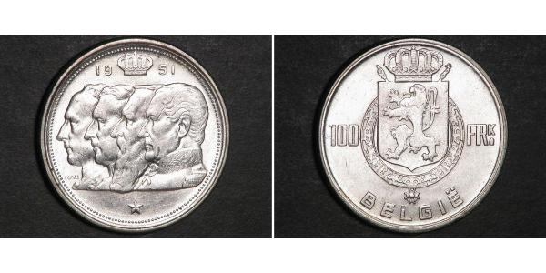 100 Франк Бельгія Срібло 