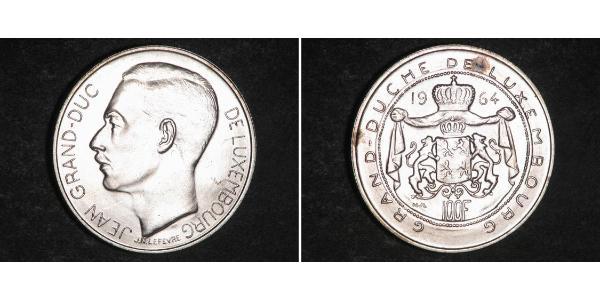 100 Франк Люксембург Срібло Жан (великий герцог Люксембургу) (1921 - )