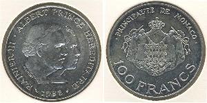100 Франк Монако Срібло 