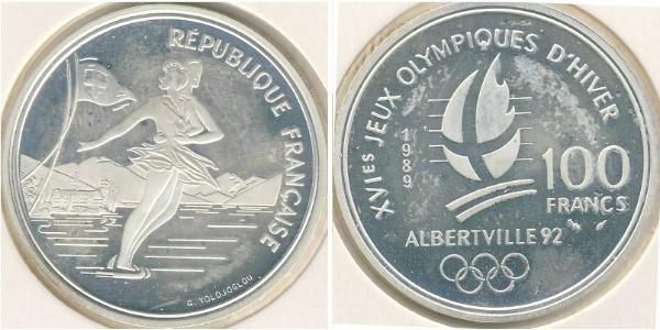 100 Франк Франція Срібло 