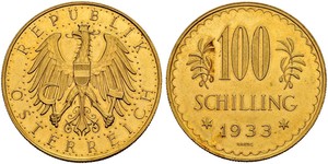 100 Шиллинг Первая Австрийская Республика (1918-1934) Золото 
