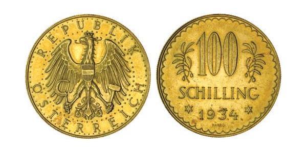 100 Шиллинг Первая Австрийская Республика (1918-1934) Золото 