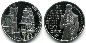 100 Шиллинг Австрийская Республика(1955 - ) Серебро 