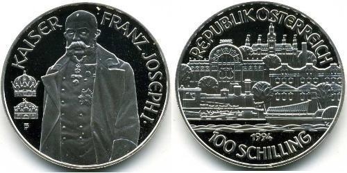 100 Шиллинг Австрийская Республика(1955 - ) Серебро 
