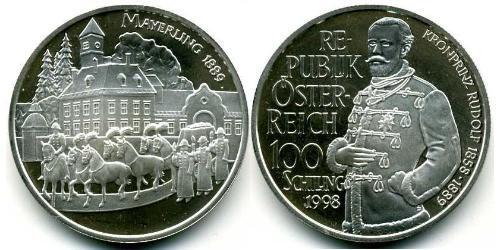100 Шиллинг Австрийская Республика(1955 - ) Серебро 
