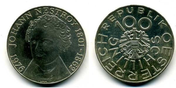 100 Шиллинг Австрийская Республика(1955 - ) Серебро 