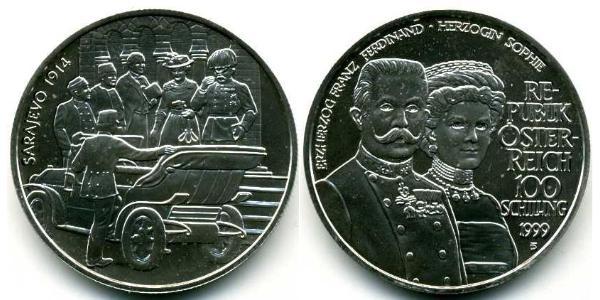 100 Шиллинг Австрийская Республика(1955 - ) Серебро 