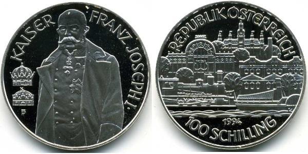 100 Шиллинг Австрийская Республика(1955 - ) Серебро 