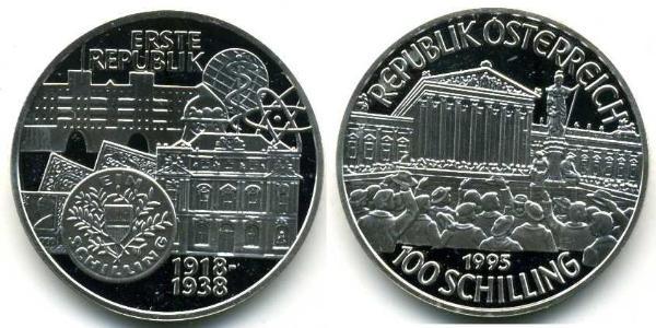 100 Шиллинг Австрийская Республика(1955 - ) Серебро 