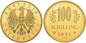 100 Шилінг Перша Австрійська Республіка (1918-1934) Золото 