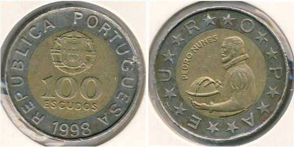 100 Эскудо Португальская Республика (1975 - ) Биметалл 