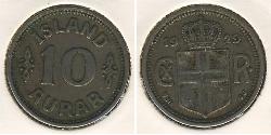 10 Aurar Islande Cuivre/Nickel 