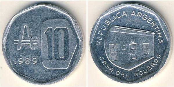 10 Austral República Argentina (1861 - ) Aluminio 