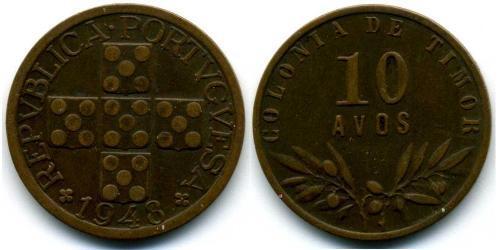 10 Avo Timor Oriental (1702 - 1975) / Portugal Bronce 