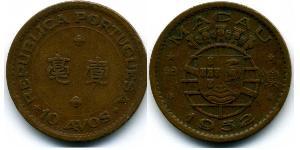 10 Avo Portugal / Macau (1862 - 1999) Brass/Nickel 