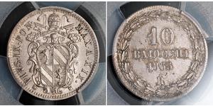 10 Baiocco Estados Pontificios (752-1870) Plata 