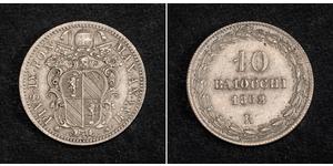 10 Baiocco Estados Pontificios (752-1870) Plata 