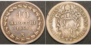 10 Baiocco Estados Pontificios (752-1870) Plata 
