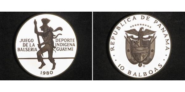10 Balboa Panamá Argento 