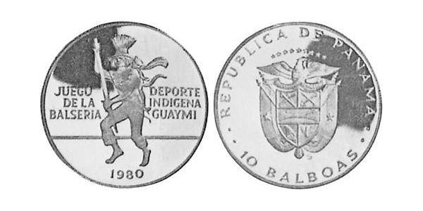 10 Balboa Panamá Argento 