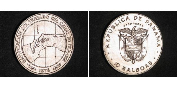 10 Balboa Panamá Argento 