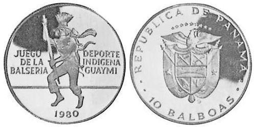 10 Balboa Panamá Plata 