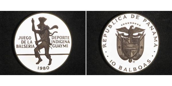 10 Balboa Panamá Plata 