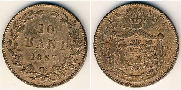 10 Ban Principauté de Roumanie (1859-1881) Cuivre 