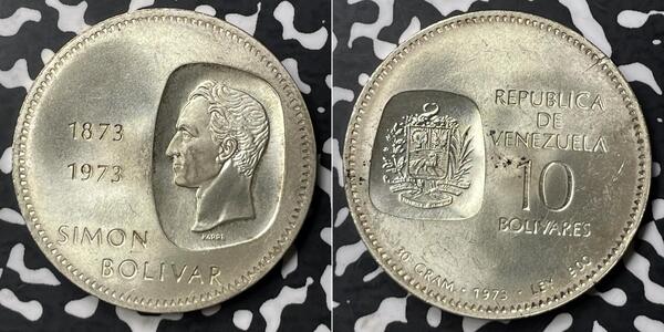 10 Bolivar Venezuela Argento 
