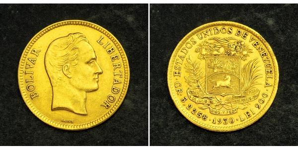 10 Bolivar Venezuela Gold Simon Bolivar (1783 - 1830)