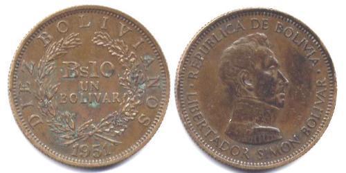 10 Boliviano Багатонаціональна Держава Болівія  (1825 - )  