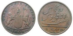 10 Cash British East India Company (1757-1858) Copper 