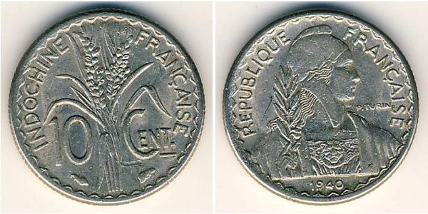 10 Cent Indocina francese (1887-1954) Alluminio/Nichel 